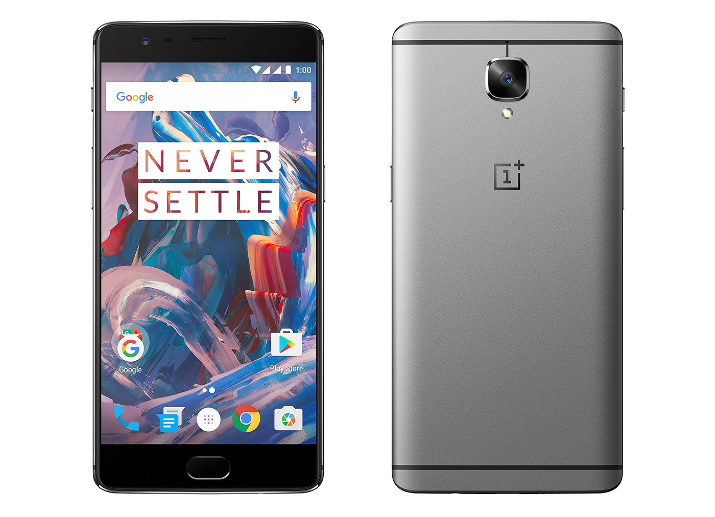 OnePlus 3 front and back